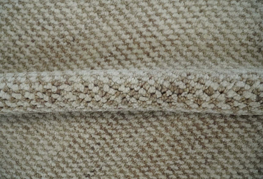 Custom Made Contemporary Brown and Ivory Hand Knotted Rug Area Rug