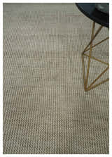 Custom Made Contemporary Brown and Ivory Hand Knotted Rug Area Rug