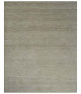 Custom Made Contemporary Brown and Ivory Hand Knotted Rug Area Rug