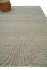 Custom Made Contemporary Brown and Ivory Hand Knotted Rug Area Rug