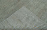 Custom Made Contemporary Blue and Brown Hand Knotted wool Area Rug