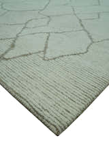 Custom Made Contemporary Pattern Brown And Ivory Hand Tufted Wool Area Rug
