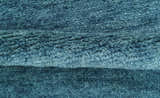 Custom Made Contemporary Solid Plush Blue Hand Knotted Wool Rug