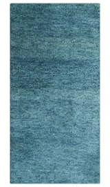 Custom Made Contemporary Solid Plush Blue Hand Knotted Wool Rug