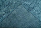 Custom Made Contemporary Solid Plush Blue Hand Knotted Wool Rug