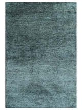 Custom Made Contemporary Solid Plush Steel Blue Hand Knotted Wool Rug