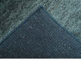 Custom Made Contemporary Solid Plush Steel Blue Hand Knotted Wool Rug