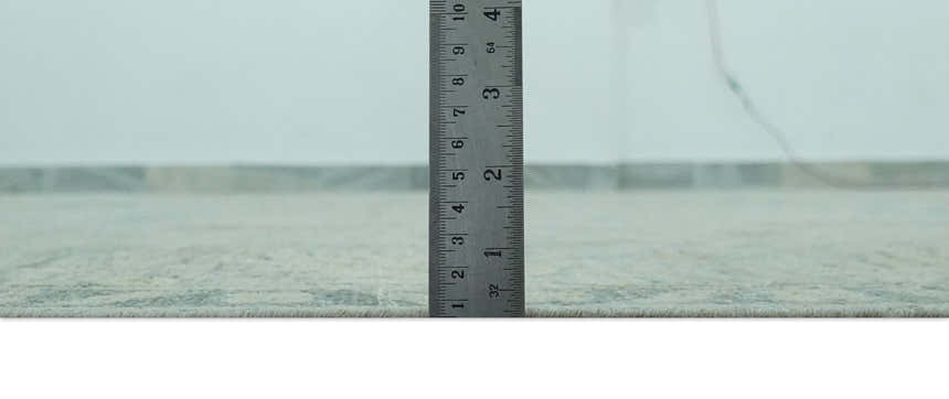 Custom Made Distressed Finished Beige and Gray Traditional mamluk design Low Pile wool Rug