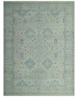 Custom Made Distressed Finished Beige and Gray Traditional mamluk design Low Pile wool Rug