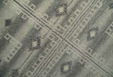 Custom Made Earthy Hand Knotted Ivory, Charcoal and Beige Wool Area Rug