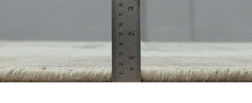 Custom Made Earthy Hand Knotted Ivory, Charcoal and Beige Wool Area Rug