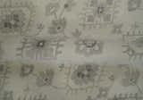 Custom Made Fine Hand Knotted Ivory and Charcoal Style Hand knotted Wool Area Rug