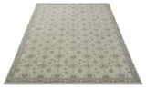 Custom Made Fine Hand Knotted Ivory and Charcoal Style Hand knotted Wool Area Rug