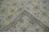 Custom Made Fine Hand Knotted Ivory and Charcoal Style Hand knotted Wool Area Rug