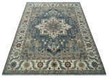 Custom Made Fine Knots Hand Knotted Ivory, Taupe and Olive Traditional Wool Rug