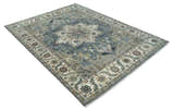 Custom Made Fine Knots Hand Knotted Ivory, Taupe and Olive Traditional Wool Rug