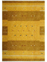 Custom Made Gold Tribal Gabbeh wool Area Rug