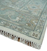Custom Made Gray, Ivory and Silver Hand knotted Traditional Medallion wool Area Rug