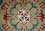 Custom Made Gray, Rust and Peach Traditional Medallion Mamluk Design wool Rug