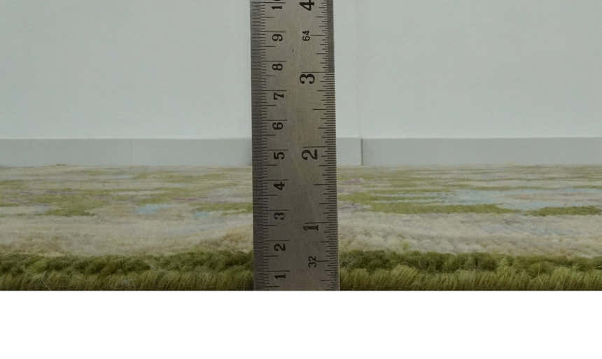 Custom Made Green, Beige and Purple Hand Knotted Traditional Oushak wool area rug