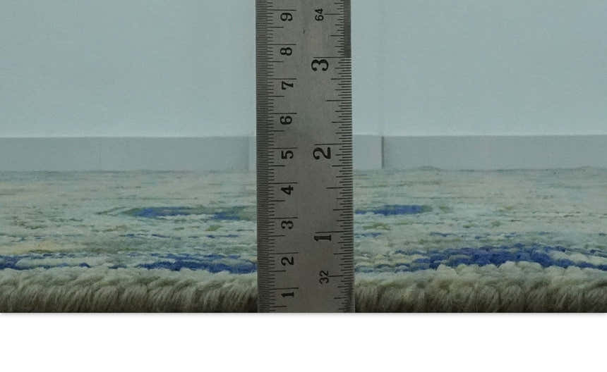 Custom Made Lt. Silver, Grey and Mustard Hand Knotted Traditional Oushak wool area rug