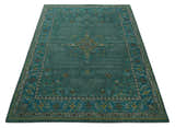 Custom Made Green Hand Knotted Antique Style  Multi Size Traditional Wool Rug