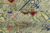 Custom Made Greenish Beige, Rust And Blue Folk Art Hand Knotted Wool Area Rug
