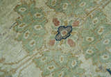 Custom Made Hand Knotted Beige and Blue Traditional Turkish Wool Rug