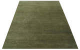 Custom Made Hand Knotted Blue and Brown Stripes Design Contemporary Area Rug