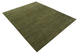 Custom Made Hand Knotted Blue and Brown Stripes Design Contemporary Area Rug