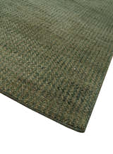 Custom Made Hand Knotted Blue and Brown Stripes Design Contemporary Area Rug