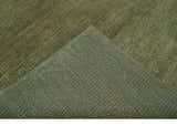 Custom Made Hand Knotted Blue and Brown Stripes Design Contemporary Area Rug