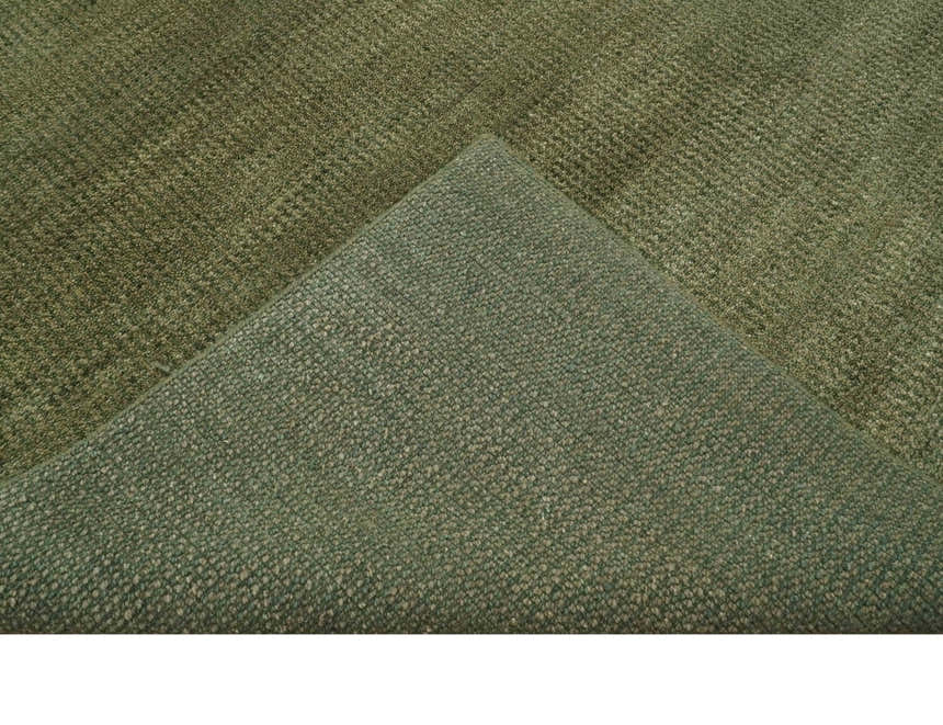Custom Made Hand Knotted Blue and Brown Stripes Design Contemporary Area Rug