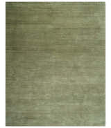Custom Made Hand Knotted Blue and Brown Stripes Design Contemporary Area Rug