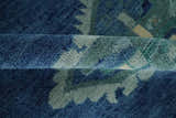 Tullu Custom Made Hand Knotted Blue and Silver Traditional Wool Rug