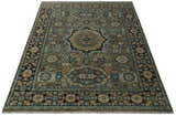 Custom Made Hand Knotted Brown, Black and Silver Traditional Wool Rug