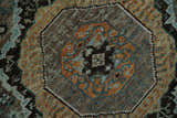 Custom Made Hand Knotted Brown, Black and Silver Traditional Wool Rug
