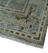Custom Made Hand Knotted Gray and Brown Oriental Oushak Multi Size Traditional Wool Areaa Rug