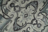 Custom Made Hand Knotted Ivory and Charcoal Traditional Wool Area Rug