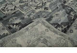 Custom Made Hand Knotted Ivory and Charcoal Traditional Wool Area Rug
