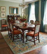Custom Made Hand Knotted Living Room and Bedroom Rug Rust and Silver Traditional Turkish Style Wool Rug
