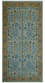 Custom Made Hand Knotted Living Room and Bedroom Rug Rust and Silver Traditional Turkish Style Wool Rug