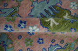 Custom Made Hand knotted Peach, Green and Blue Antique Design Area Rug