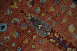 custom Made Hand Knotted Rust and Beige Traditional Turkish Knot Oushak Wool Rug