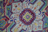 Custom Made Hand Knotted Silver, Purple and Green Traditional Wool Area Rug