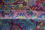 Custom Made Hand Knotted Silver, Purple and Green Traditional Wool Area Rug
