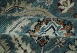 Custom Made Hand Knotted Teal and Ivory Traditional Antique Style Wool Area Rug