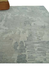 Custom Made Hand Tufted Ivory, Beige and Charcoal Modern Abstract Design Rug