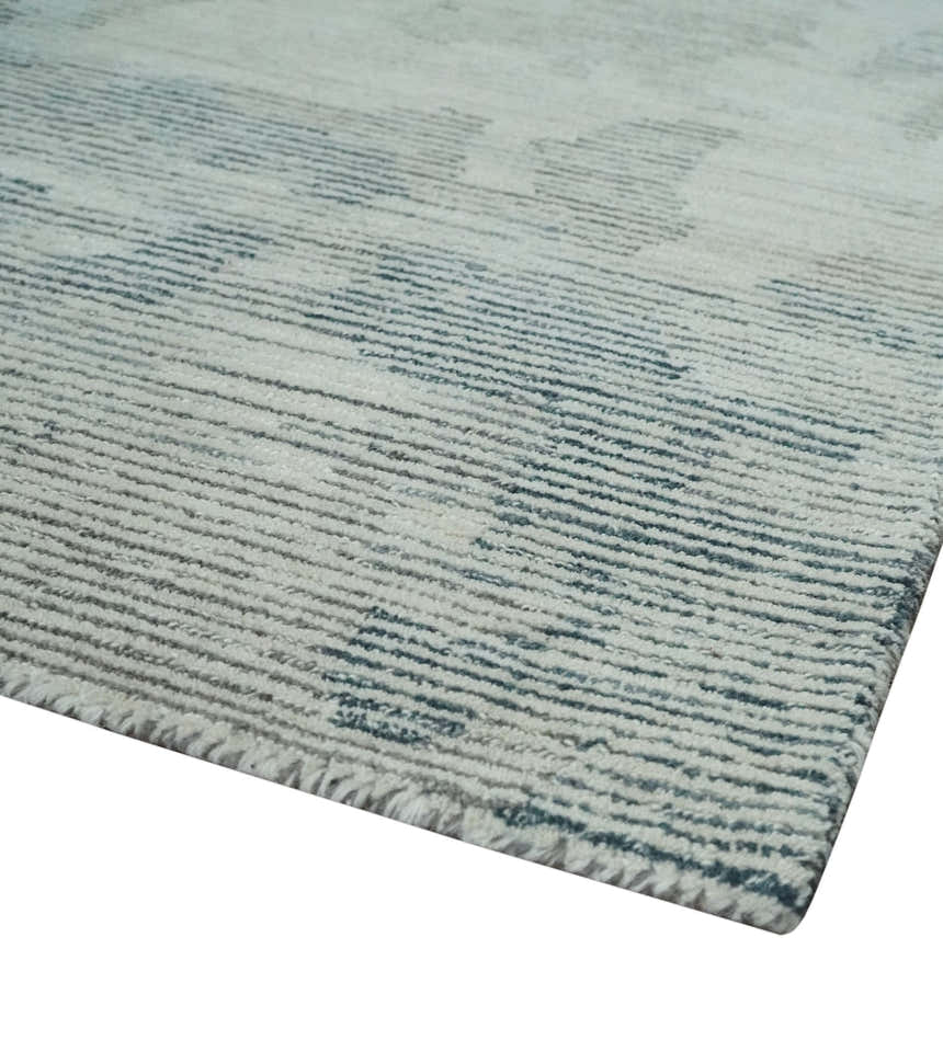 Custom Made Hand Tufted Ivory, Beige and Charcoal Modern Abstract Design Rug