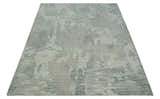 Custom Made Hand Tufted Ivory, Beige and Charcoal Modern Abstract Design Rug